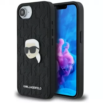 Karl Lagerfeld Monogram Karl Head Pin futrola za iPhone 16e / 17e, crna