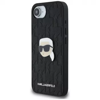 Karl Lagerfeld Monogram Karl Head Pin futrola za iPhone 16e / 17e, crna
