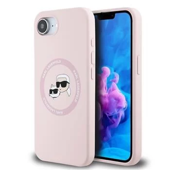 Karl Lagerfeld Silicone Karl & Choupette Heads MagSafe futrola za iPhone 16e / 17e, ružičasta