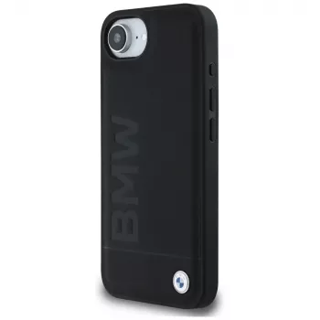 BMW Leather Hot Stamp futrola za iPhone 16e / 17e, crna