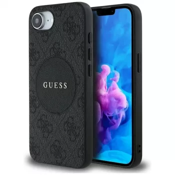Guess 4G Circle Classic Logo MagSafe futrola za iPhone 16e, crna