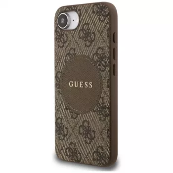 Guess 4G Circle Classic Logo MagSafe futrola za iPhone 16e (smeđa)