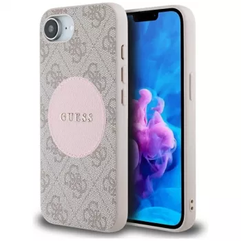 Guess 4G Circle Classic Logo MagSafe futrola za iPhone 16e, ružičasta