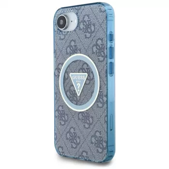 Guess IML Metal Glitter 4G Circle Triangle MagSafe futrola za iPhone 16e (plava)