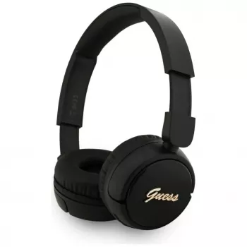 Guess Metal Logo Script bežične Bluetooth 5.3 slušalice oko uha, crne