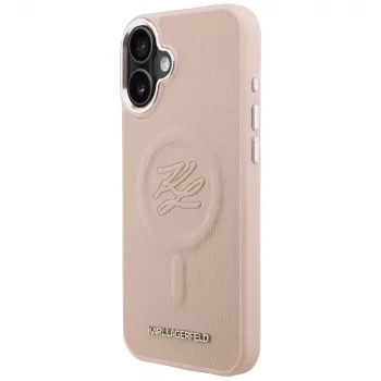 Karl Lagerfeld Initial & Metal Logo MagSafe futrola za iPhone 16 Plus, roza