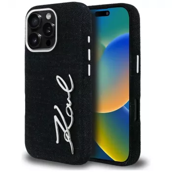 KARL LAGERFELD FW Jeans Signature Logo futrola za iPhone 16 Pro Max, crna