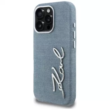 Karl Lagerfeld FW Jeans Signature Logo futrola za iPhone 16 Pro, plava