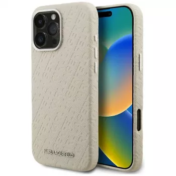 KARL LAGERFELD FW Stamped Karl MagSafe futrola za iPhone 16 Pro Max, bež