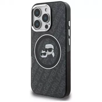 KARL LAGERFELD IML Glitter Karl & Choupette Heads Logo MagSafe futrola za iPhone 16 Pro Max, crna