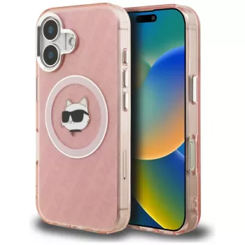 Karl Lagerfeld IML Choupette Head Logo MagSafe futrola za Apple iPhone 16, roza