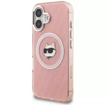 Karl Lagerfeld IML Choupette Head Logo MagSafe futrola za Apple iPhone 16, roza