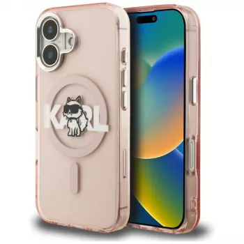 KARL LAGERFELD IML Choupette Sketch Logo MagSafe futrola za iPhone 16, roza