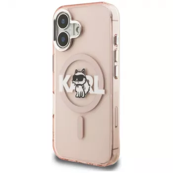 KARL LAGERFELD IML Choupette Sketch Logo MagSafe futrola za iPhone 16, roza