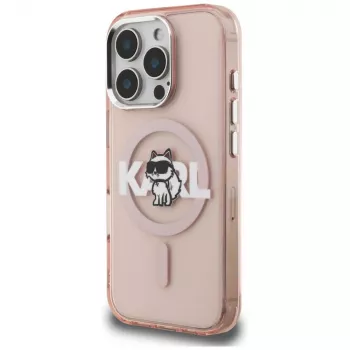 Karl Lagerfeld IML Choupette Sketch Logo MagSafe futrola za iPhone 16 Pro, roza