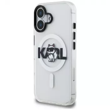 Karl Lagerfeld IML Choupette Sketch Logo MagSafe futrola za iPhone 16, prozirna