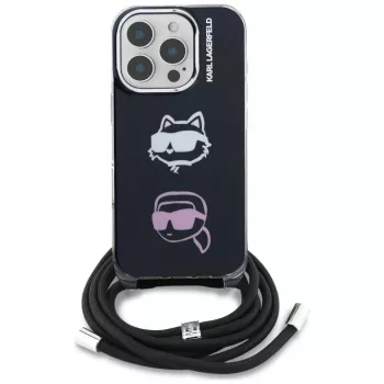 KARL LAGERFELD IML Crossbody futrola s Karl & Choupette Head za Apple iPhone 16 Pro Max, crna