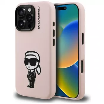 KARL LAGERFELD Silikonska Karl Sketch MagSafe futrola za iPhone 16 Pro, ružičasta