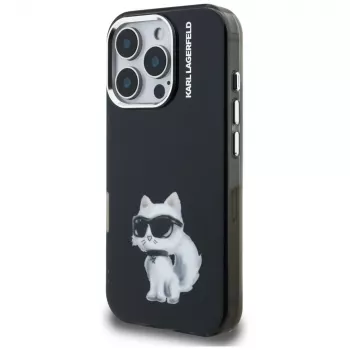 Karl Lagerfeld IML Aquarelle Choupette & Logo futrola za iPhone 16 Pro Max, crna