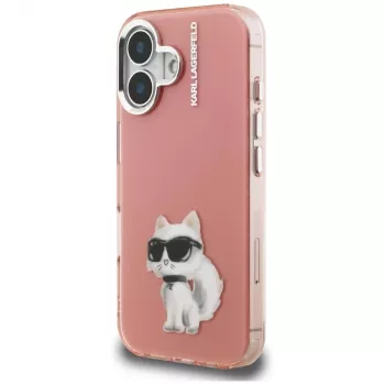 Karl Lagerfeld IML Aquarelle Choupette & Logo futrola za iPhone 16, ružičasta