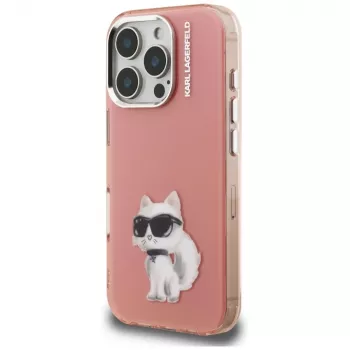 Karl Lagerfeld IML Aquarelle Choupette & Logo futrola za Apple iPhone 16 Pro, ružičasta