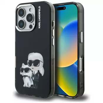KARL LAGERFELD IML Aquarelle zaštitna futrola za Apple iPhone 16 Pro, crna