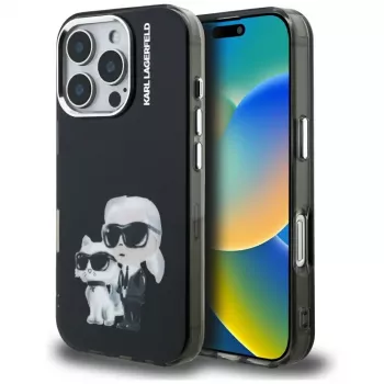 Karl Lagerfeld IML Aquarelle Karl & Choupette & Logo futrola za Apple iPhone 16 Pro Max, crna