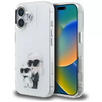 Karl Lagerfeld IML Aquarelle Karl & Choupette & Logo futrola za Apple iPhone 16, bijela