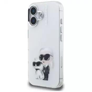 Karl Lagerfeld IML Aquarelle Karl & Choupette & Logo futrola za Apple iPhone 16, bijela