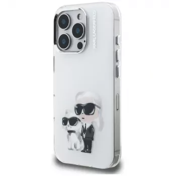 Karl Lagerfeld IML Aquarelle Karl & Choupette & Logo futrola za iPhone 16 Pro Max, bijela