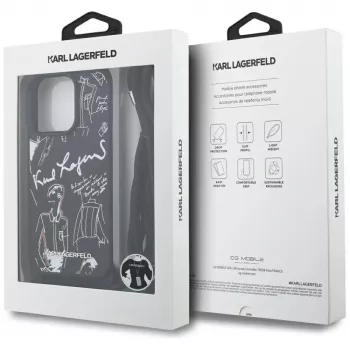 Karl Lagerfeld Crossbody GrainedPattern & Logo futrola za Apple iPhone 16 Pro Max, crna