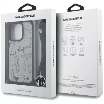 Karl Lagerfeld Crossbody GrainedPattern & Logo futrola za iPhone 16 Pro, siva