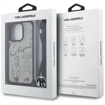 Karl Lagerfeld Crossbody futrola s genarbtem uzorkom & logom za iPhone 16 Pro Max, siva