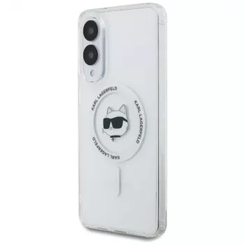 Karl Lagerfeld Button Choupette Head Printed Logo MagSafe futrola za Samsung Galaxy S25 Edge, bijela