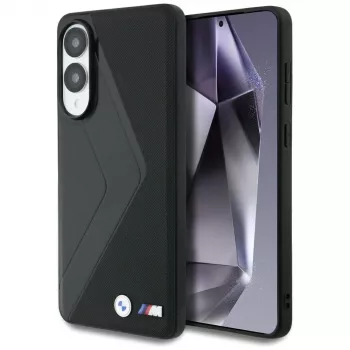 BMW Kožna Oversized Stripes MagSafe futrola za Samsung Galaxy S25 Edge, crna