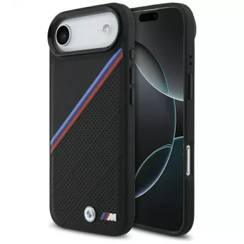 BMW M Tricolor Metal Logo MagSafe futrola za Apple iPhone Air, crna