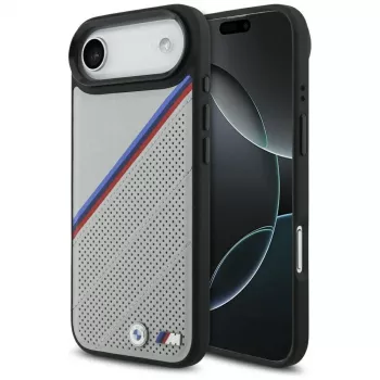 BMW M Tricolor Metal Logo MagSafe futrola za Apple iPhone Air, siva