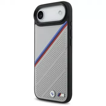 BMW M Tricolor Metal Logo MagSafe futrola za Apple iPhone Air, siva
