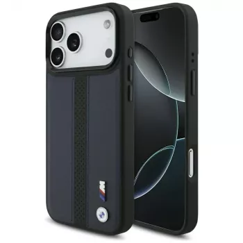 BMW M Perforated Stripe Logo MagSafe futrola za iPhone 17 Pro Max, navy