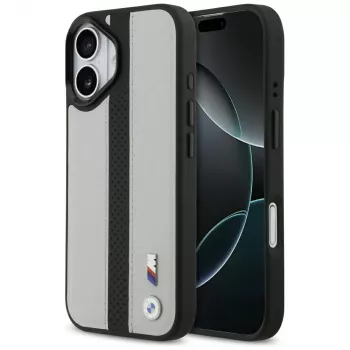 BMW M Perforated Stripe Logo MagSafe futrola za Apple iPhone 17, siva