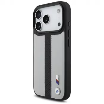 BMW M Perforated Stripe Logo MagSafe futrola za Apple iPhone 17 Pro, siva