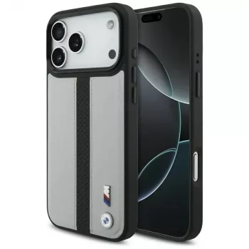 BMW M Perforated Stripe Logo MagSafe futrola za iPhone 17 Pro Max, siva
