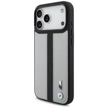BMW M Perforated Stripe Logo MagSafe futrola za iPhone 17 Pro Max, siva