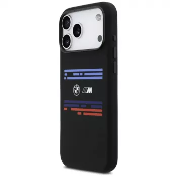 BMW M Silicon Horizontal Line MagSafe futrola za Apple iPhone 17 Pro Max, crna