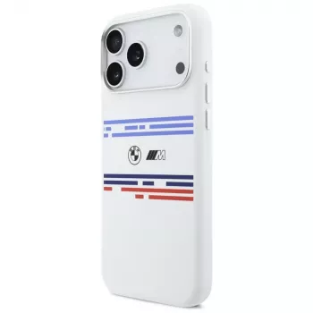 BMW M Silicon Horizontal Line MagSafe futrola za iPhone 17 Pro Max, bijela