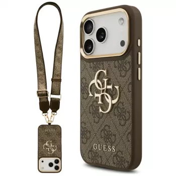 Guess 4G Big Classic Logo BigStrap Metal Buttons futrola za Apple iPhone 17 Pro, smeđa