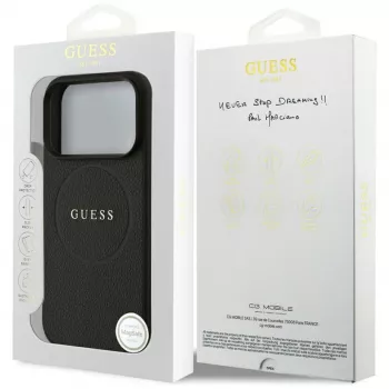 Guess Grained Ring MagSafe futrola za iPhone 17 Pro (crna)