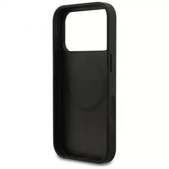 Guess Grained Ring MagSafe futrola za iPhone 17 Pro (crna)