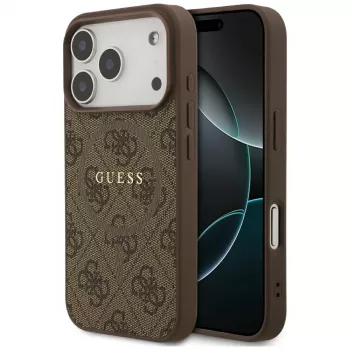 Guess 4G Ring Classic Logo MagSafe stražnja futrola za Apple iPhone 17 Pro, smeđa