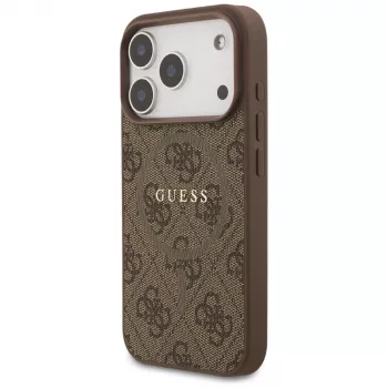 Guess 4G Ring Classic Logo MagSafe stražnja futrola za Apple iPhone 17 Pro, smeđa